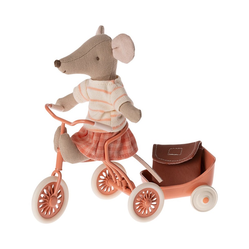 Maileg Tricycle Mouse, Big Sister - Coral