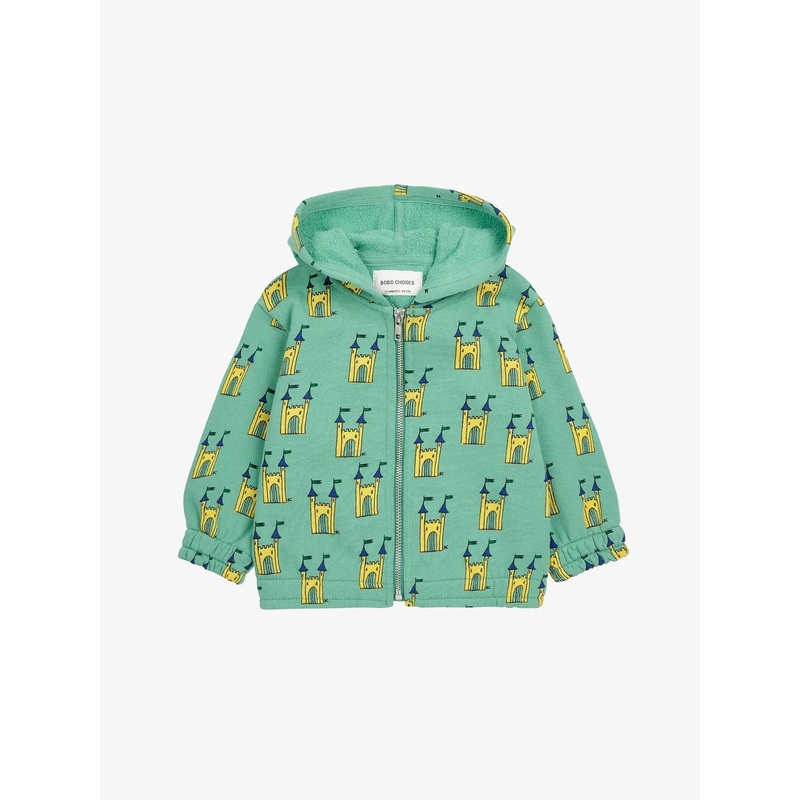 Bobo Choses Baby Faraway Castle All Over Zipped Sweatshirt - Green