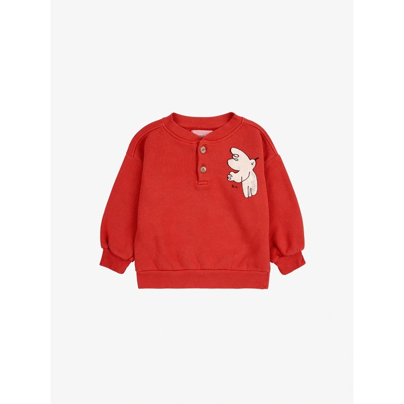 Bobo Choses Baby Freedom Bird Buttoned Sweatshirt - Red