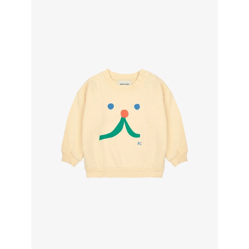 Bobo Choses  Baby Funny Face Sweatshirt - Light Yellow
