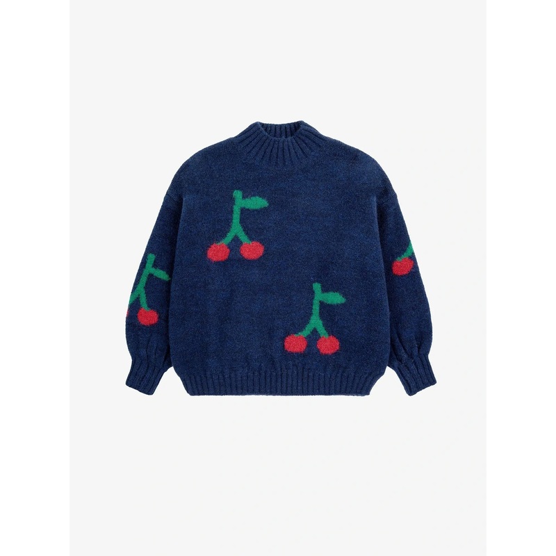 Bobo Choses Bobo Cherry All Over Turtle Neck Jumper - Navy Blue