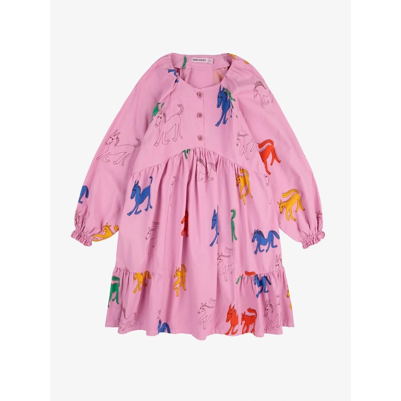 Bobo Choses Wonder Horse All Over Woven Dress - Pink