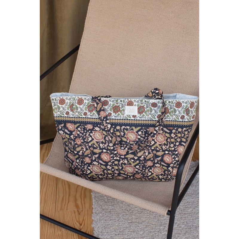 Louise Misha Tote Bag Beverly - Printed Organic Cotton Canvas - Charc Endless Fields
