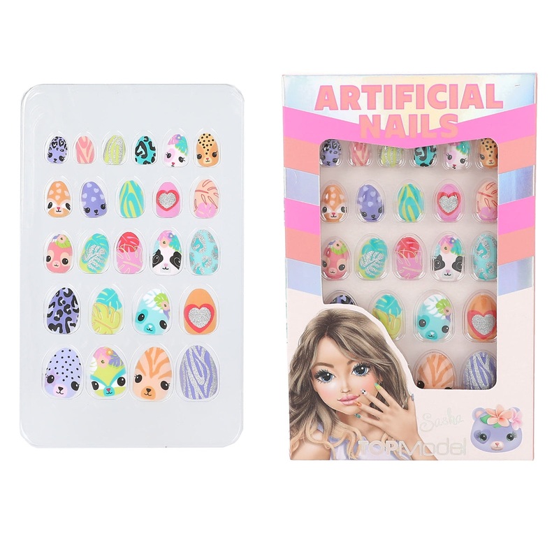 Depesche Topmodel Artificial Nails Pointed Animals Beauty and Me