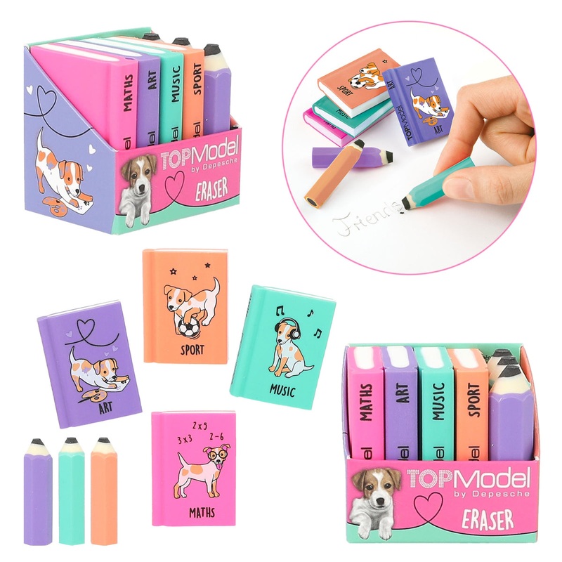 Depesche Topmodel Eraser Set Mini School Books & Pencils
