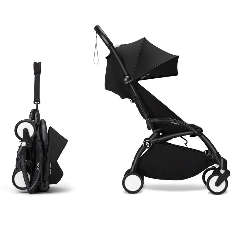 Stokke YOYO 6+ Baby Stroller Set - Black Frame with Black 6+ Color Pack