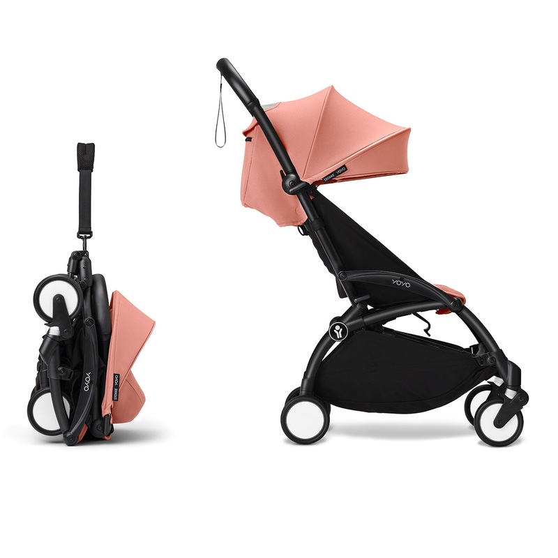 Stokke YOYO 6+ Baby Stroller Set - Black Frame with Ginger 6+ Color Pack