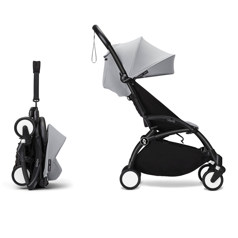Stokke YOYO 6+ Baby Stroller Set - Black Frame with Stone 6+ Color Pack