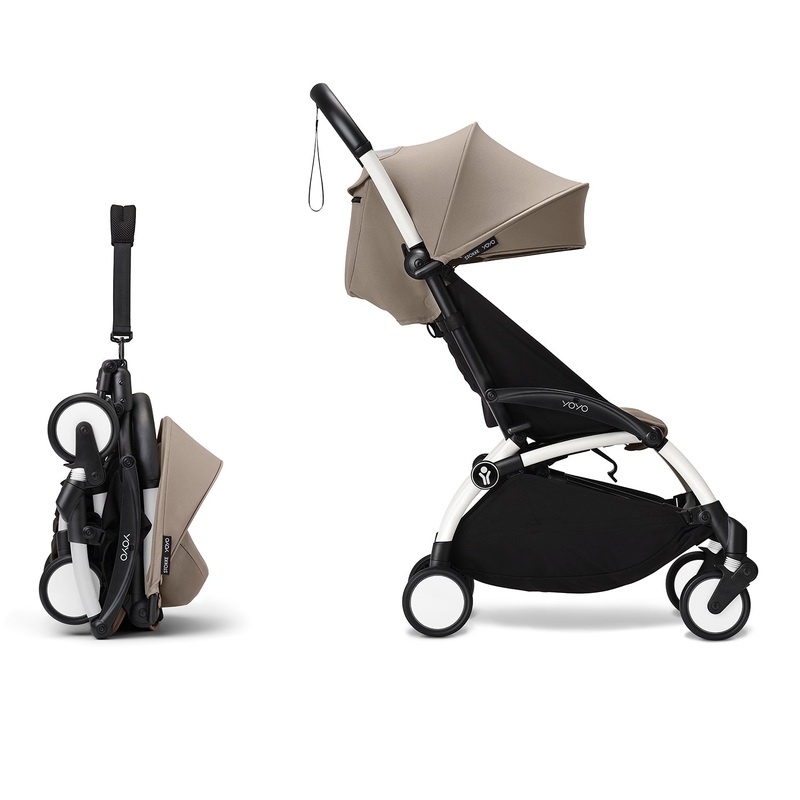 Stokke YOYO 6+ Baby Stroller Set - White Frame with Taupe 6+ Color Pack
