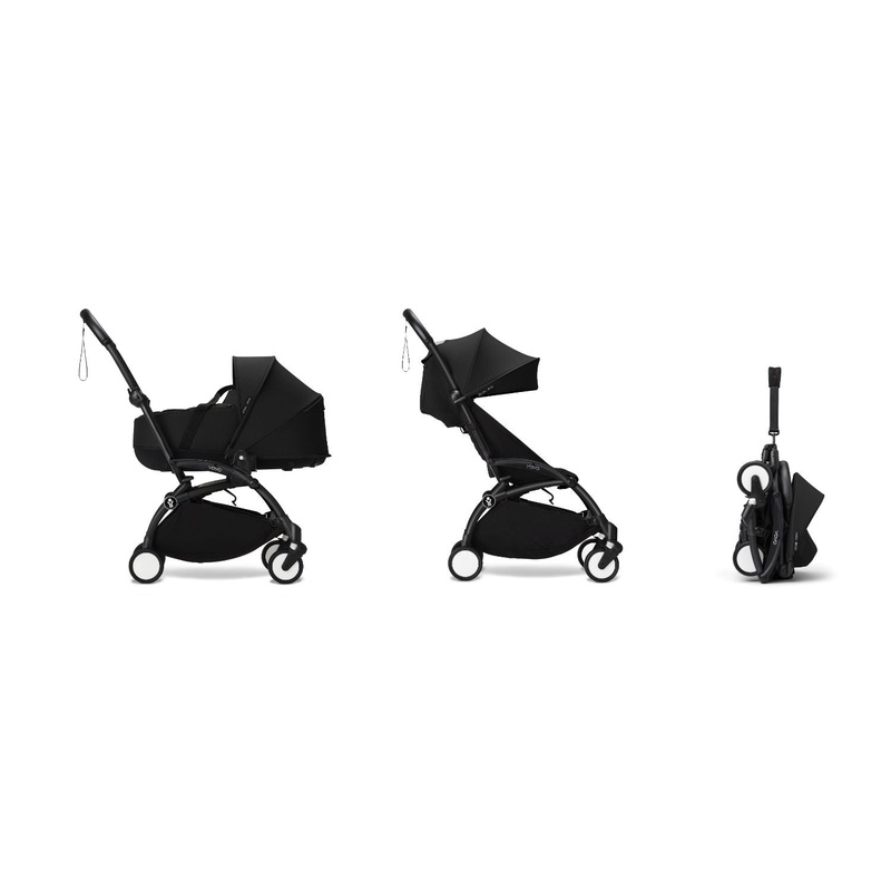 Stokke YOYO Newborn Shell 6+ Complete Baby Stroller Set - Black Frame with Black Newborn Shell & 6+ Color Pack (Pre-Order; Est. Delivery in 4-6 Weeks)