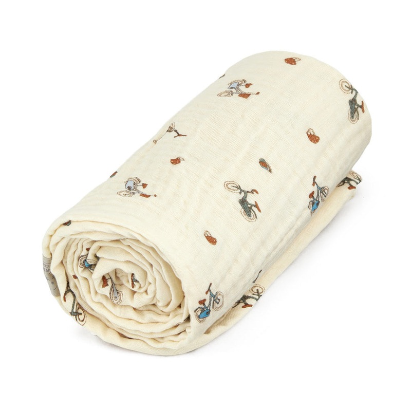 Cam Cam Copenhagen Muslin Baby Blanket - GOTS - Bicycles