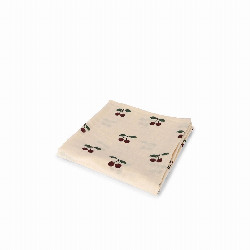 Konges Sljd Big Muslin Swaddle Gots-Ma Grande Cerise