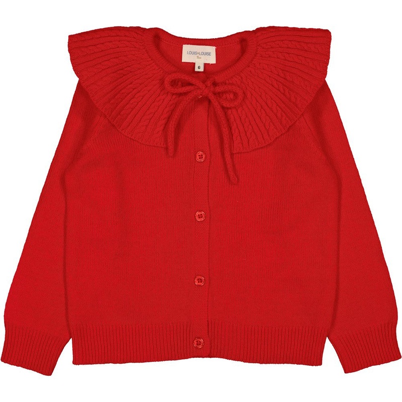 Louis Louise Jayi Knitted Wool Blend Cardigan - Red