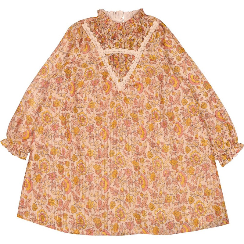 Louis Louise Manon Stripe Lurex Indian Flower Dress - Pink