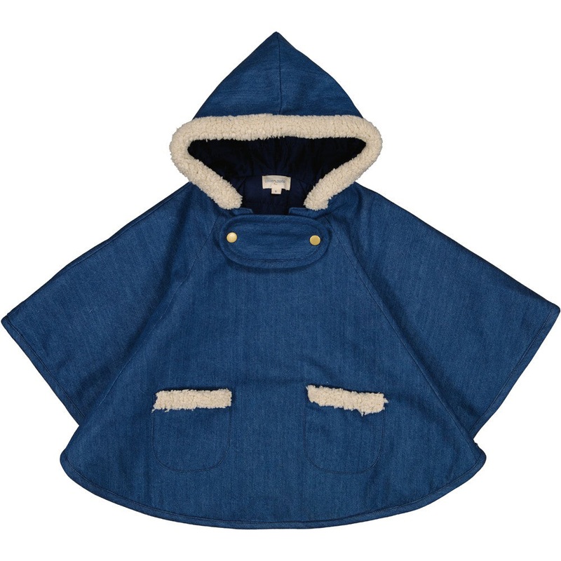 Louis Louise Neige Denim Cape - Dark Blue