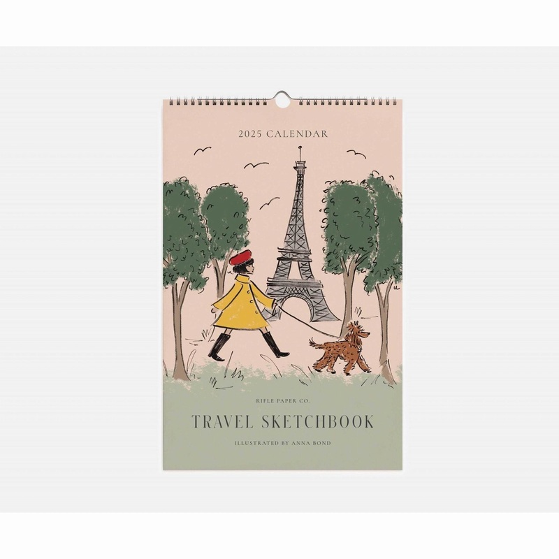 Rifle Paper Co 2025 Travel Sketchbook Wall Calendar