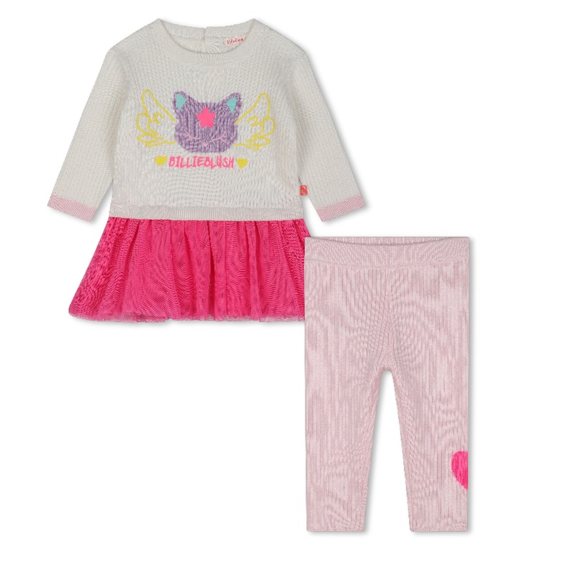 Billieblush Ens.Dress+Leggings - Ivory
