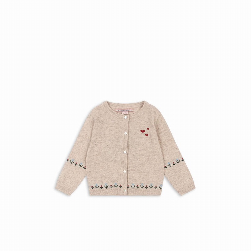 Konges Sljd Eli Knit Cardigan-Off White Melange