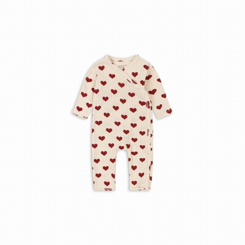 Konges Sljd Minnie Newborn Onesie Gots-Amour Rouge