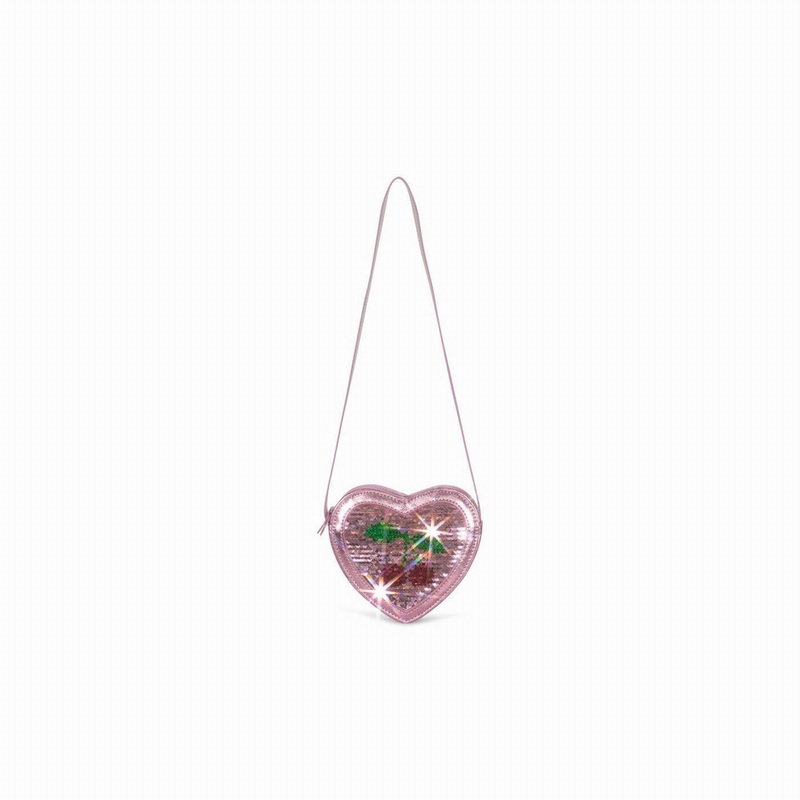 Konges Sljd Tut Heart Sequin Bag-Rose