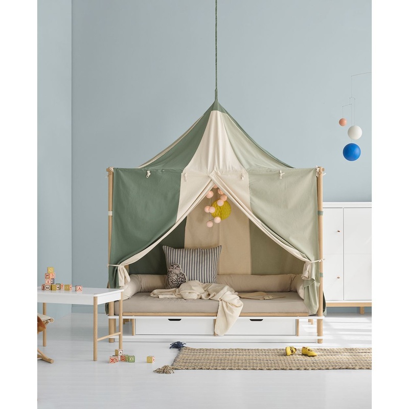 Oliver Furniture Bed Canopy Circus For Camp Beds, Green/Undyed (Pre-Order; Est. Delivery in 6-10 Weeks)