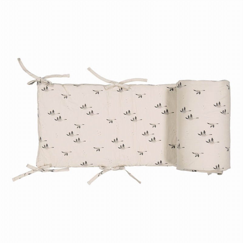 Rose in April Crib Bumper Print Goose Natural