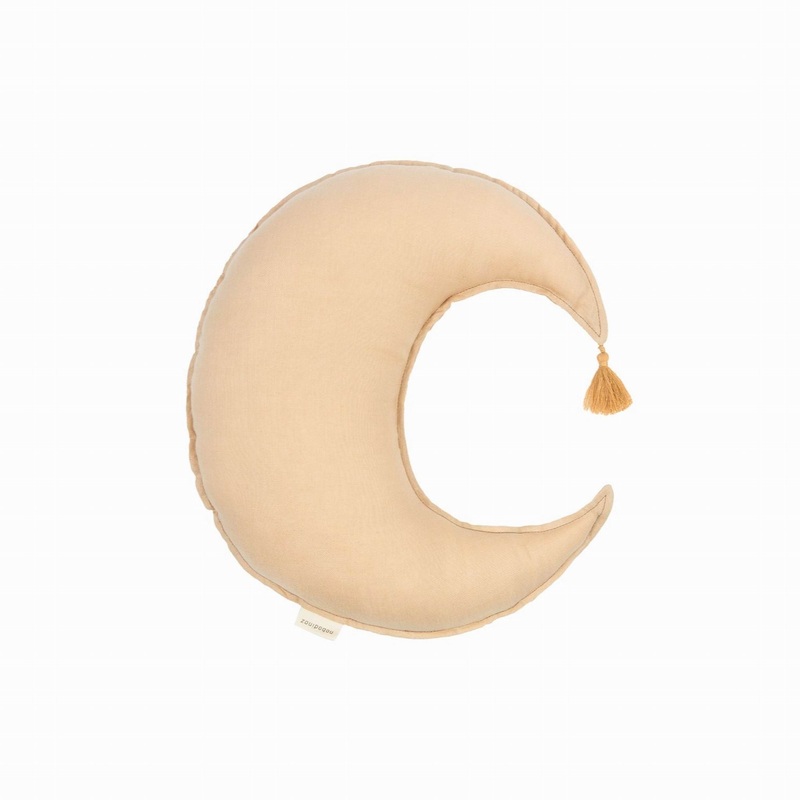 nobodinoz Moon Cushion L1N0 in Washed French Linen Sand