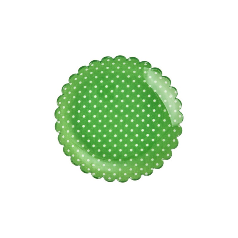 Rice DK Acrylic Cake Plate with Green Dots Fabric