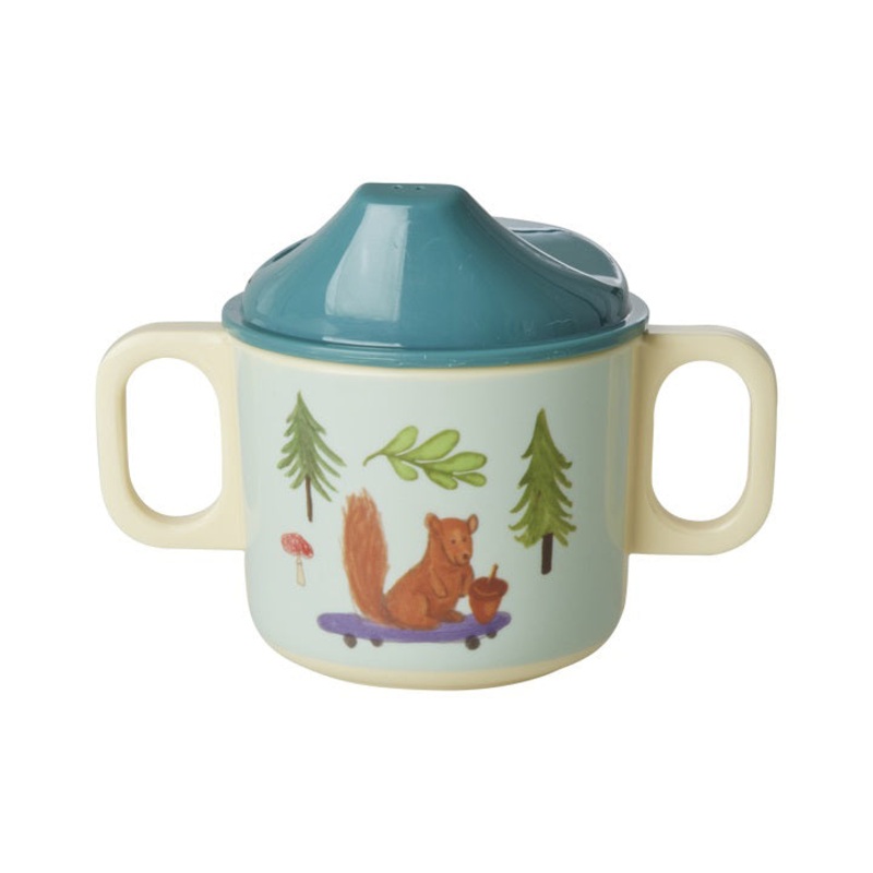 Rice DK Melamine 2 Handle Baby Cup with Blue Happy Forest Print - 250 ml