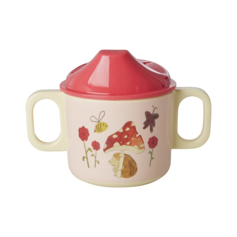 Rice DK Melamine 2 Handle Baby Cup with Pink Happy Forest Print - 250 ml