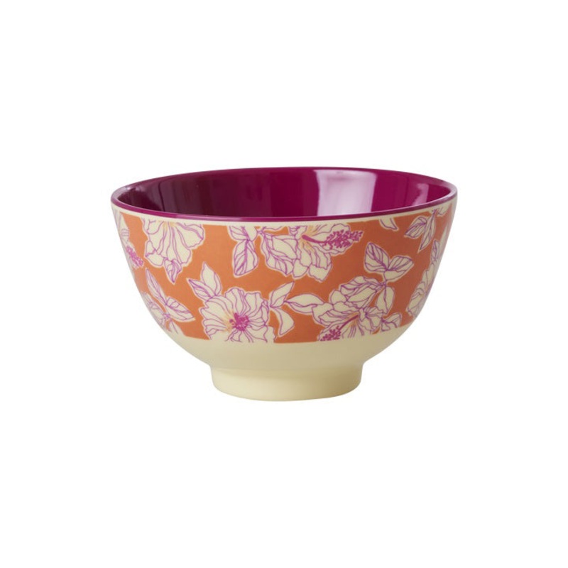 Rice DK Melamine Bowl with Faded Hibiscus Print - Small - 300 ml