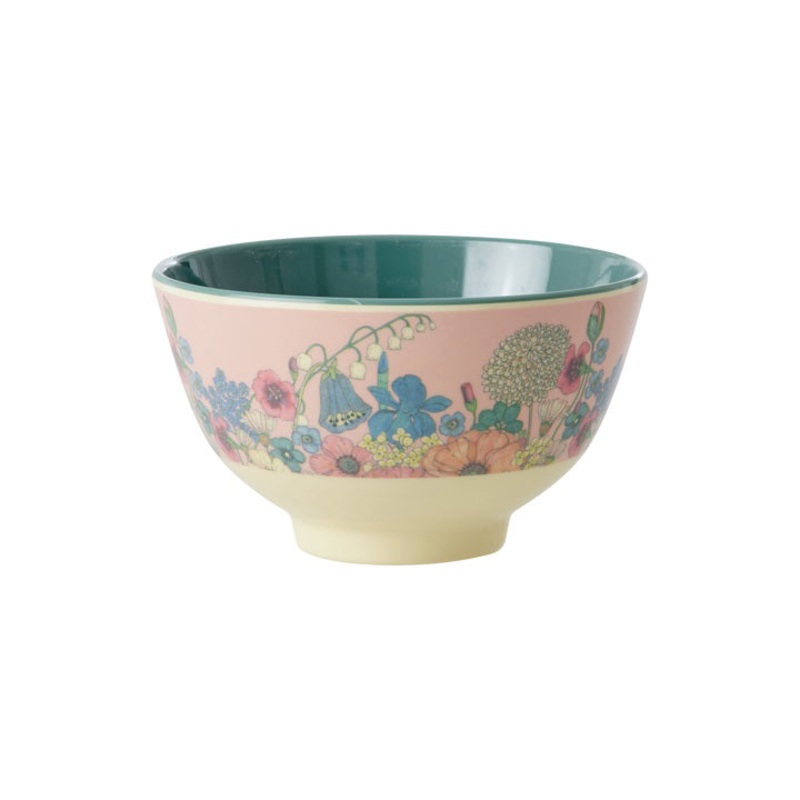 Rice DK Melamine Bowl with Flower Collage Print - Soft Pink - Small - 300 ml