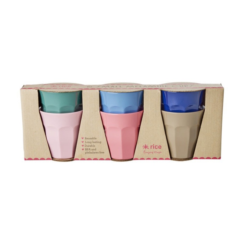 Rice DK Melamine Cups with A New York Minute Prints - Small - 6 Pack - 160 ml