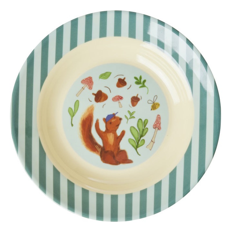 Rice DK Melamine Kids Bowl with Blue Happy Forest Print - 250 ml