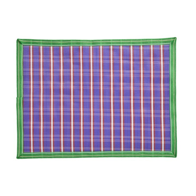 Rice DK Recycled Placemat with Purple and Red Stripes