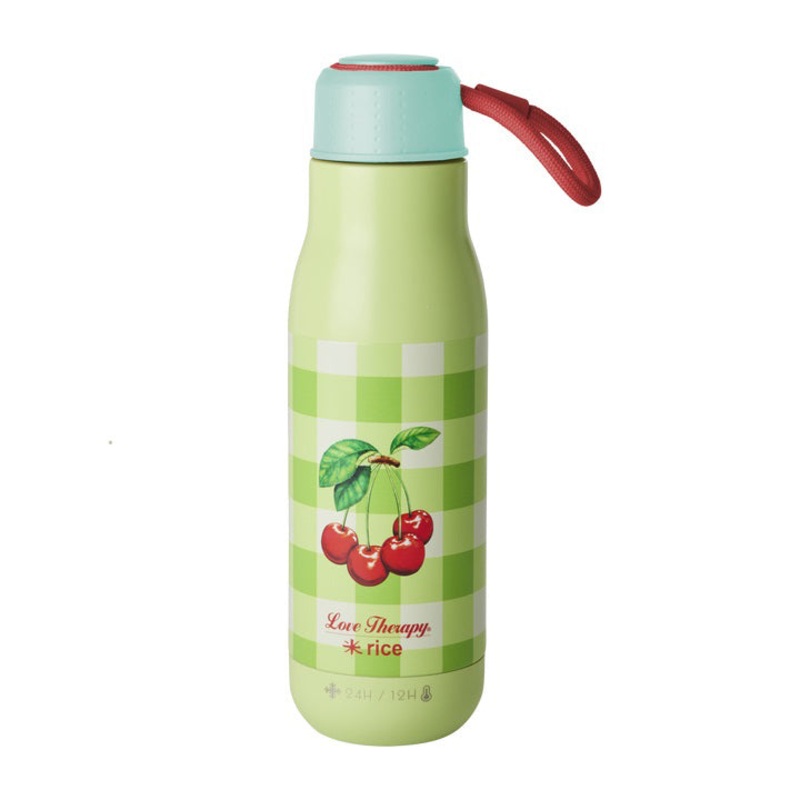 Rice DK Stainless Steel Drinking Bottle with Love Therapy Cherry Print - 12h Hot/24h Cold - 500 ml