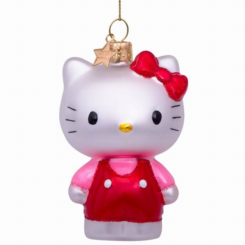 Vondels Ornament Glass Hello Kitty Pink Pantsuit H9CM