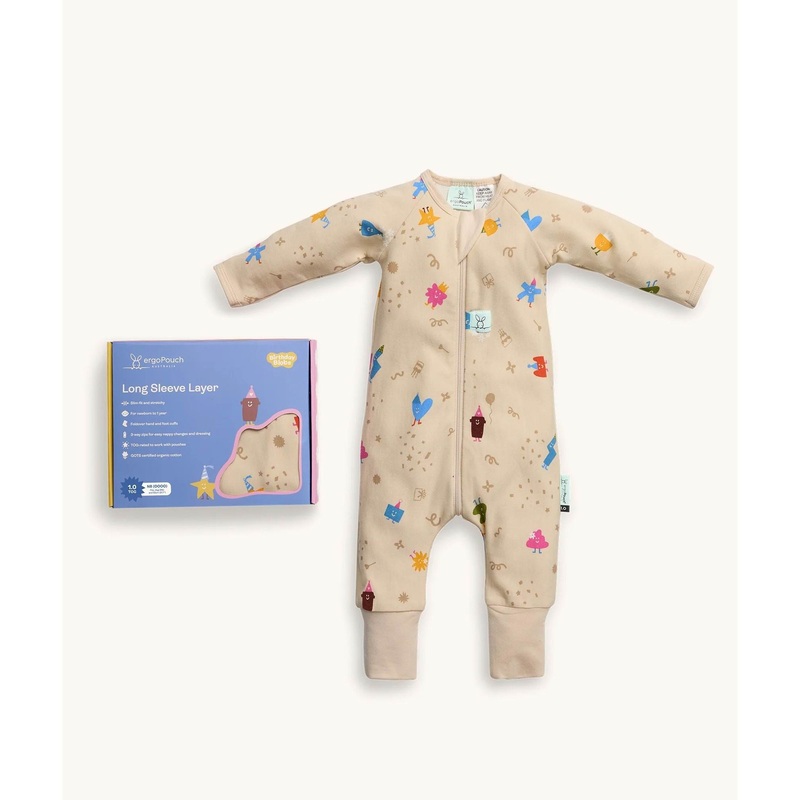 ergoPouch Long Sleeve Layer - 1.0 TOG - Birthday Blobs