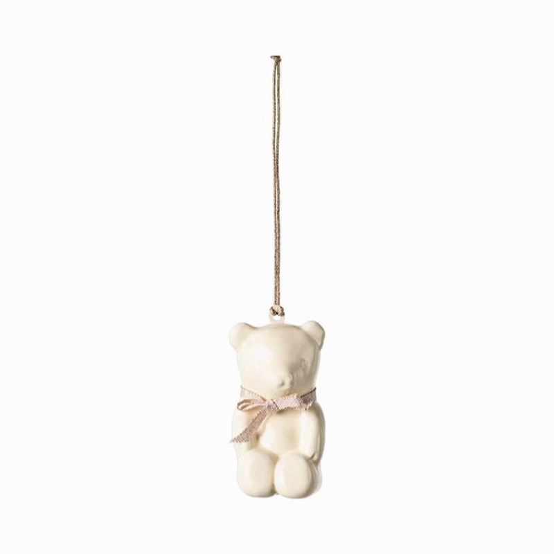 Maileg Metal Ornament, Teddy Bear  Off White/Rose