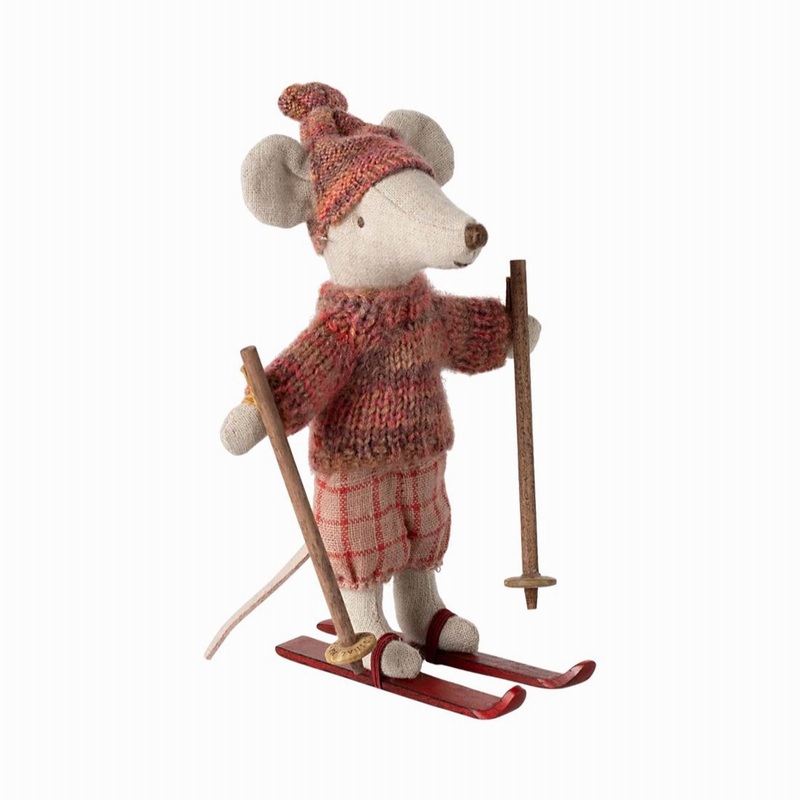 Maileg Winter Mouse With Ski Set, Big Sister  Rose
