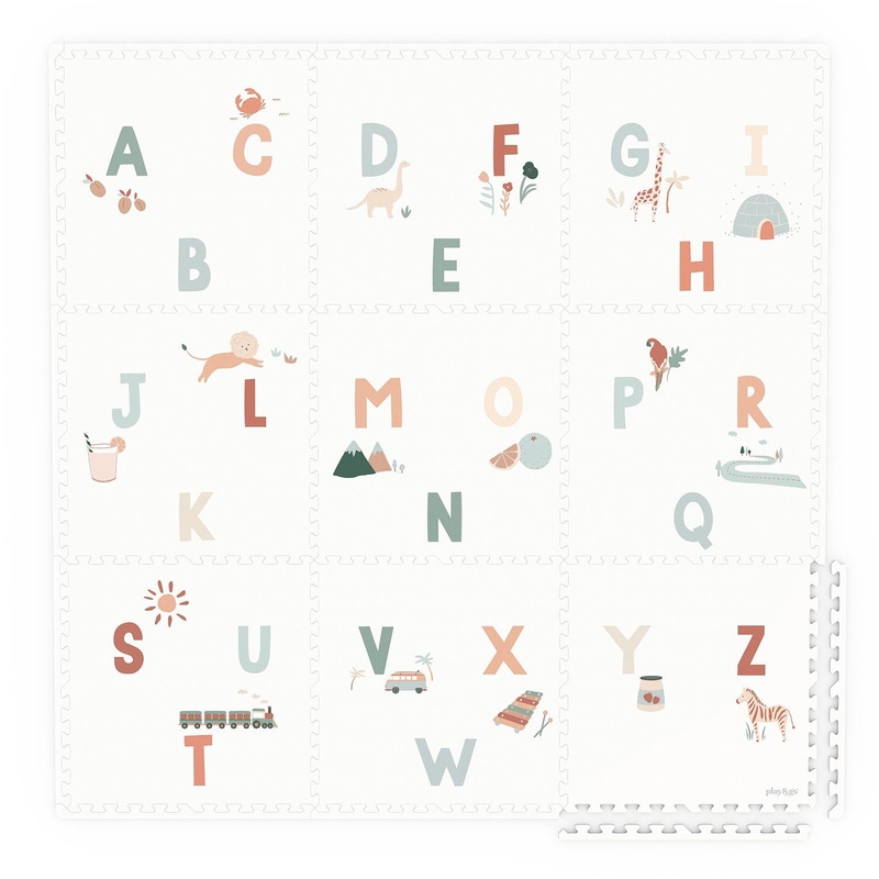 Play&Go EEVAA 3-in-1 Reversible Puzzle Playmat - Alphabet - 180x180cm