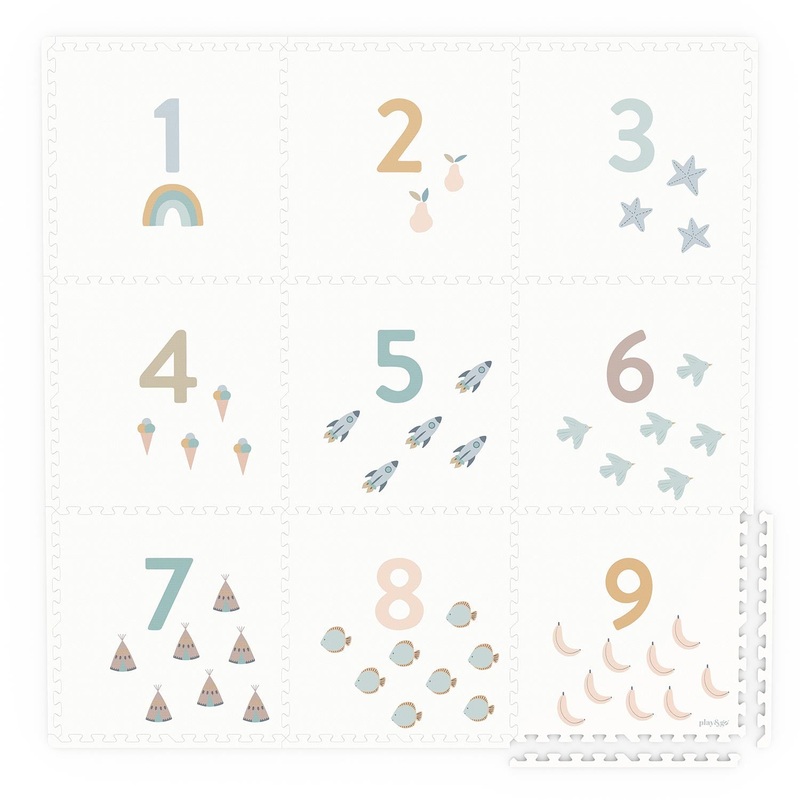 Play&Go EEVAA 3-in-1 Reversible Puzzle Playmat - Numbers - 180x180cm
