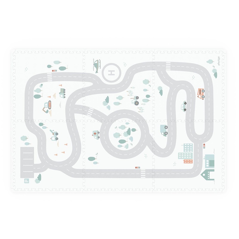 Play&Go EEVAA 3-in-1 Reversible Puzzle Playmat - Road Map - 120x180cm