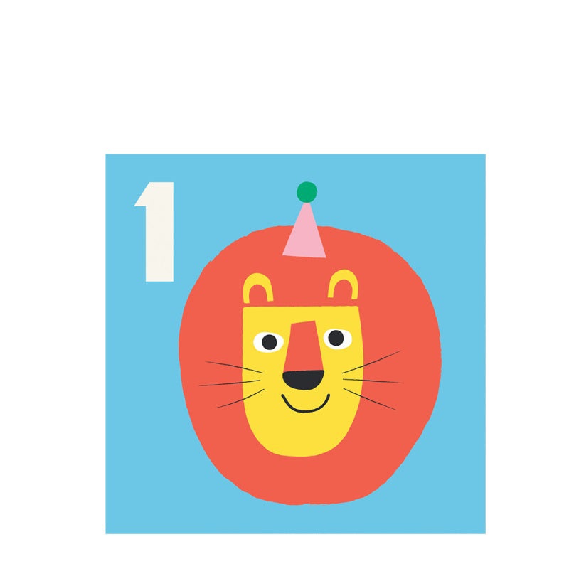 Rex Birthday Card - Lion 'One'