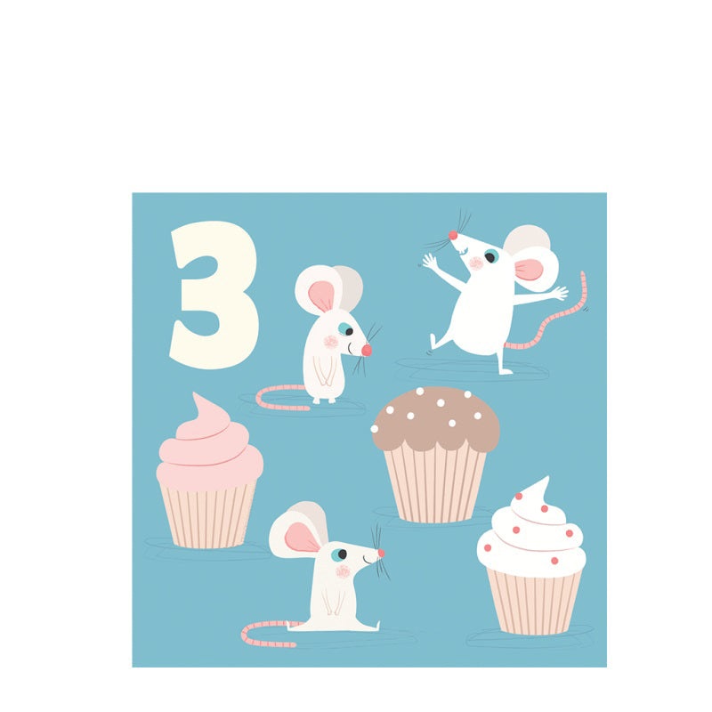 Rex Birthday Card - Mouse 'Three'