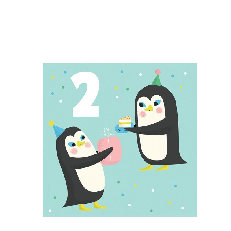 Rex Birthday Card - Penguin 'Two'