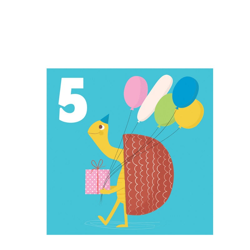 Rex Birthday Card - Tortoise 'Five'