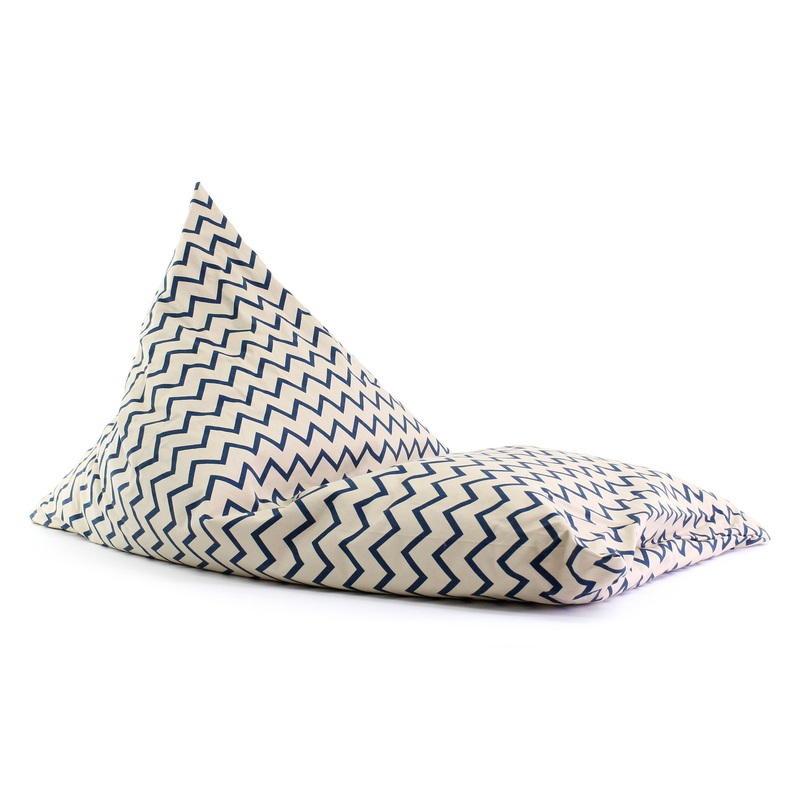 nobodinoz Beanbag Essaouira Zig Zag Blue