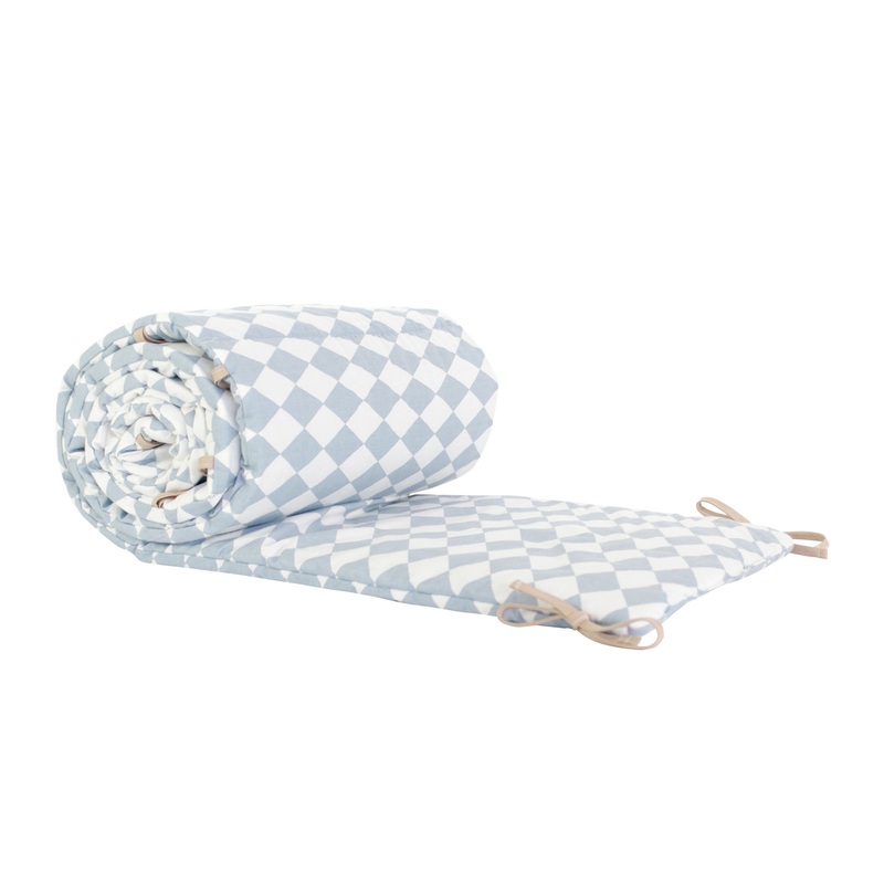 nobodinoz Cot Bumper Blue Diamonds