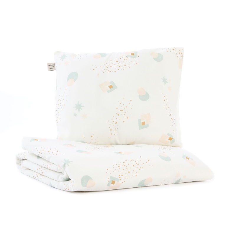 nobodinoz Duvet Cover Himalaya BB Aqua Eclipse/White